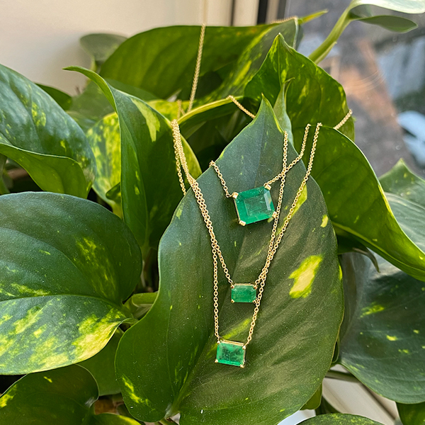 Delicate fancy shaped diamond necklaces
