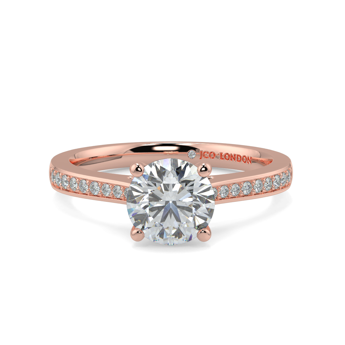 Round Shoulder Diamond  Engagement Rings