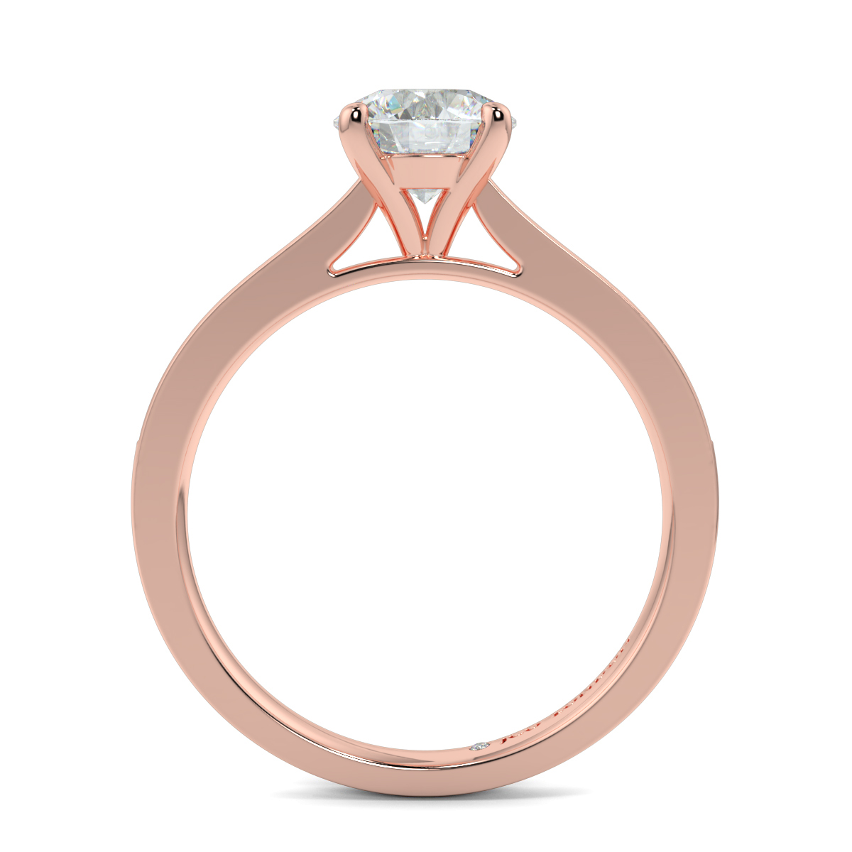 Round Shoulder Diamond  Engagement Rings