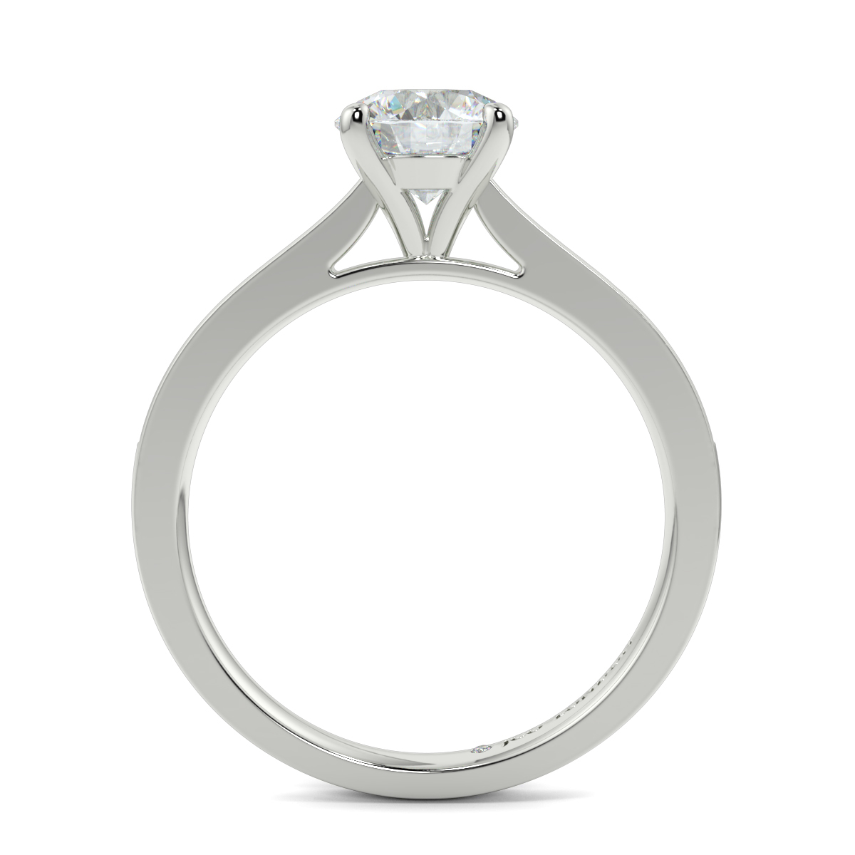 Round Shoulder Diamond  Engagement Rings