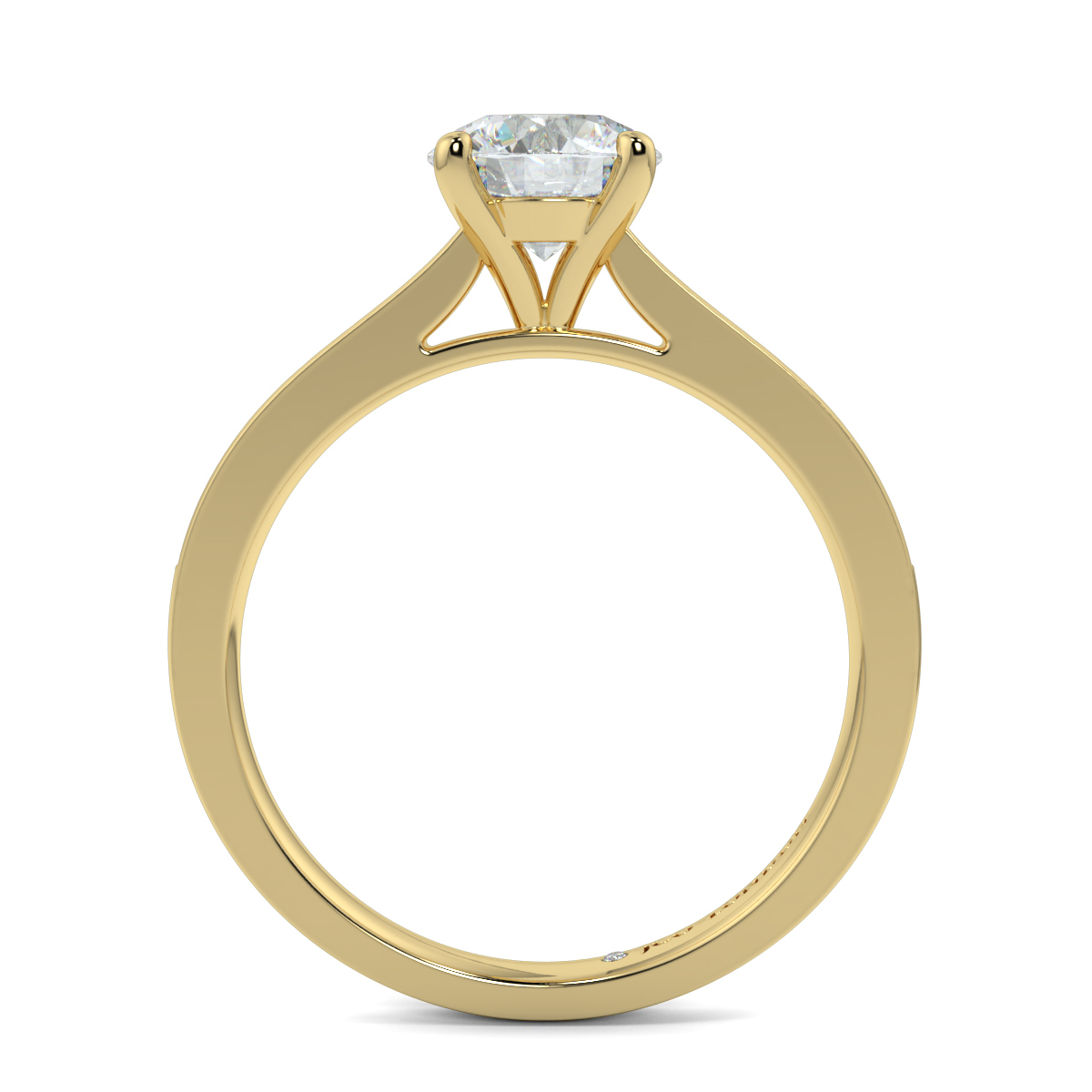 Round Shoulder Diamond  Engagement Rings