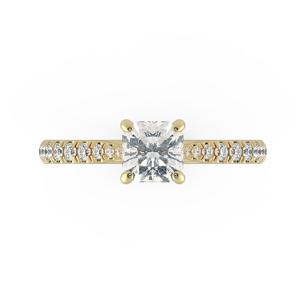 Asscher Shoulder Diamond  Engagement Rings