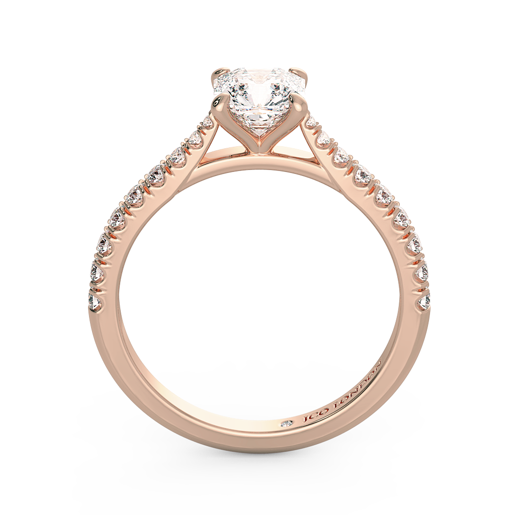 Asscher Shoulder Diamond  Engagement Rings