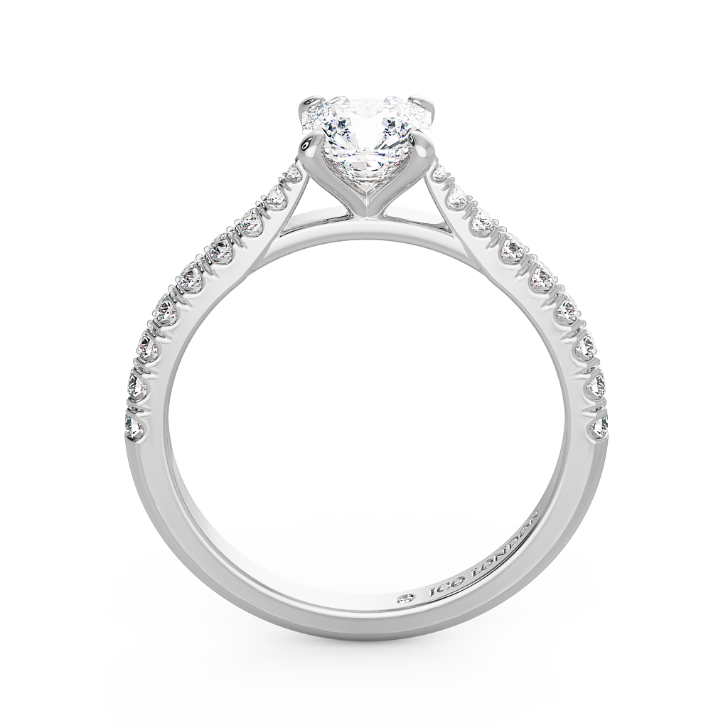 Asscher Shoulder Diamond  Engagement Rings