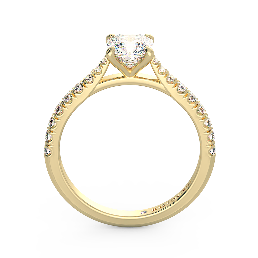 Asscher Shoulder Diamond  Engagement Rings