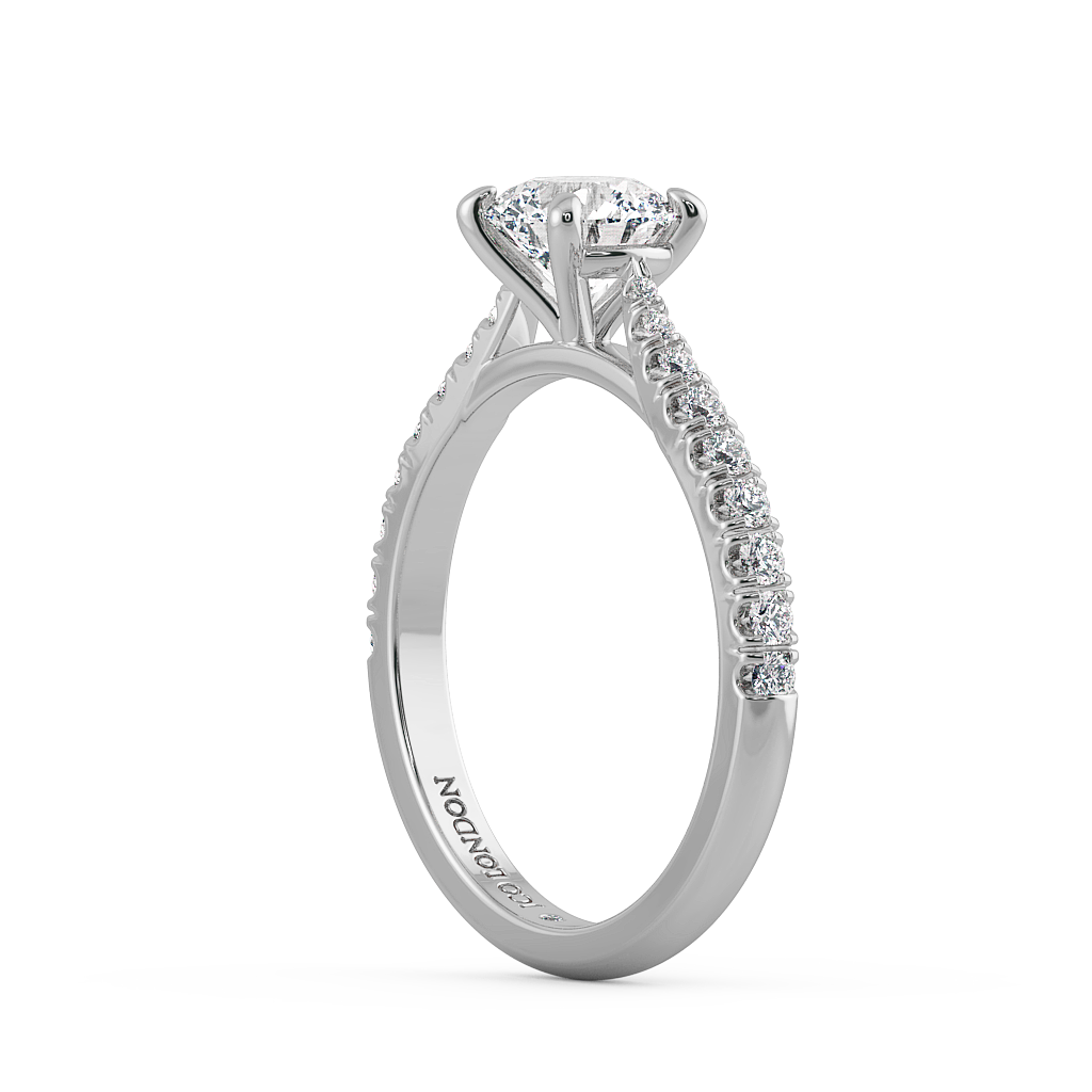 Round Shoulder Diamond  Engagement Rings