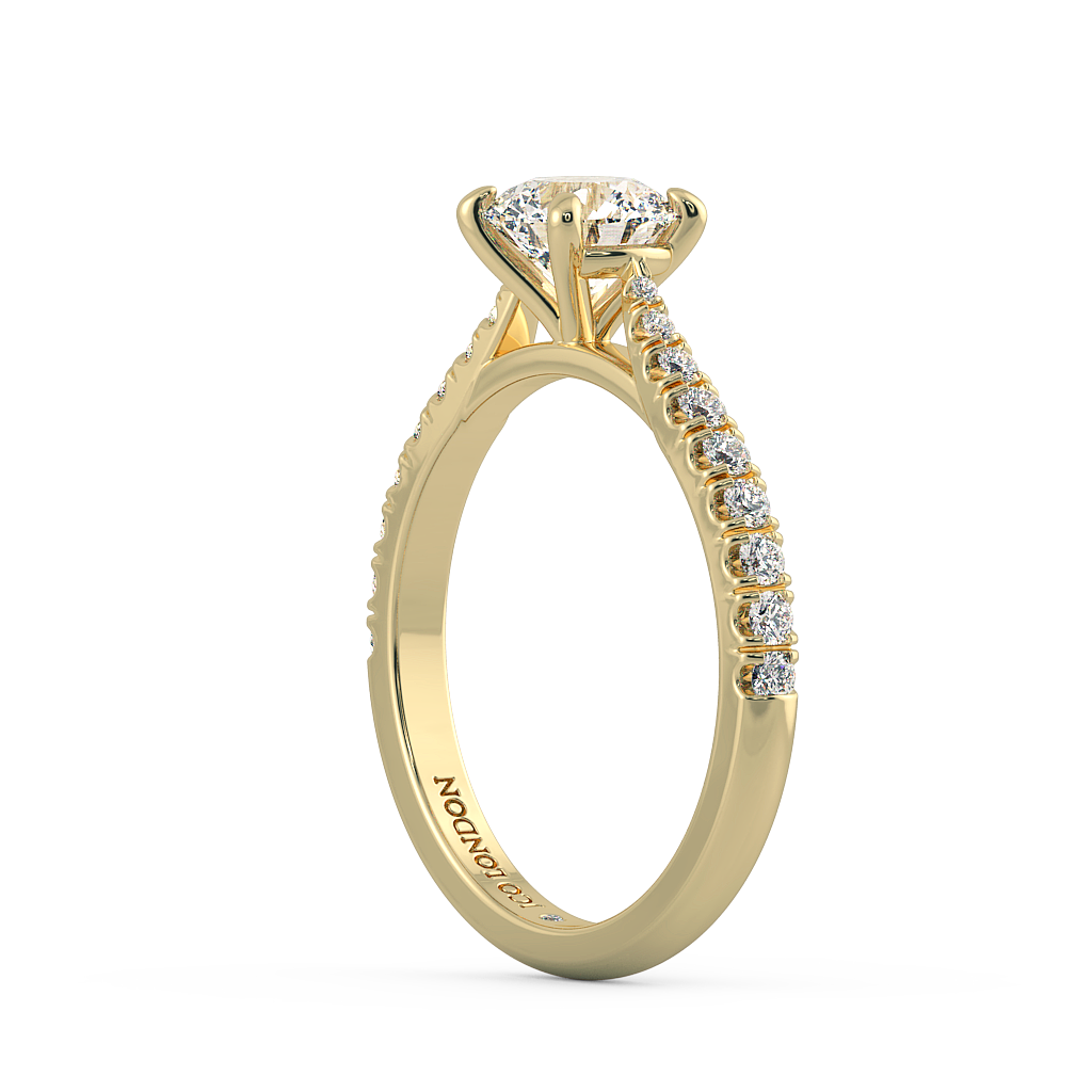 Round Shoulder Diamond  Engagement Rings