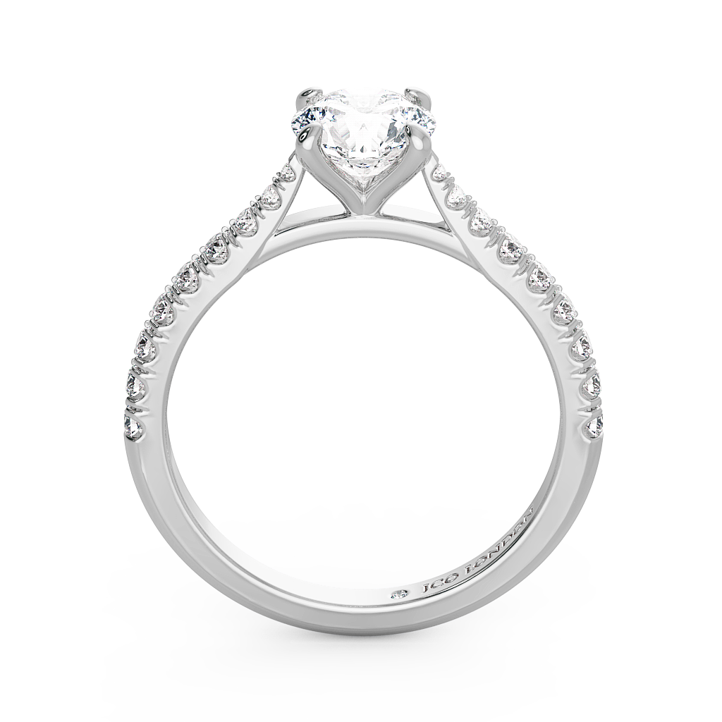 Round Shoulder Diamond  Engagement Rings