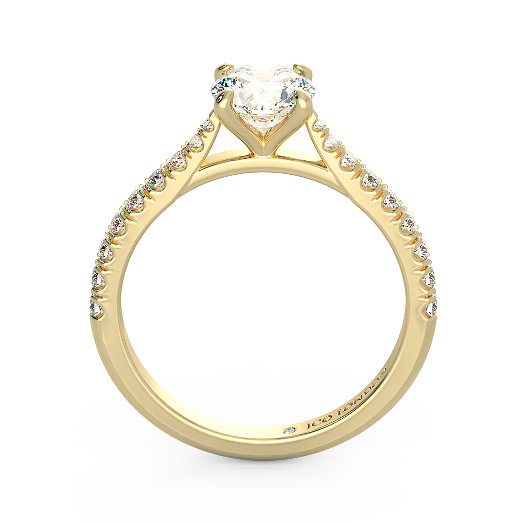 Round Shoulder Diamond  Engagement Rings