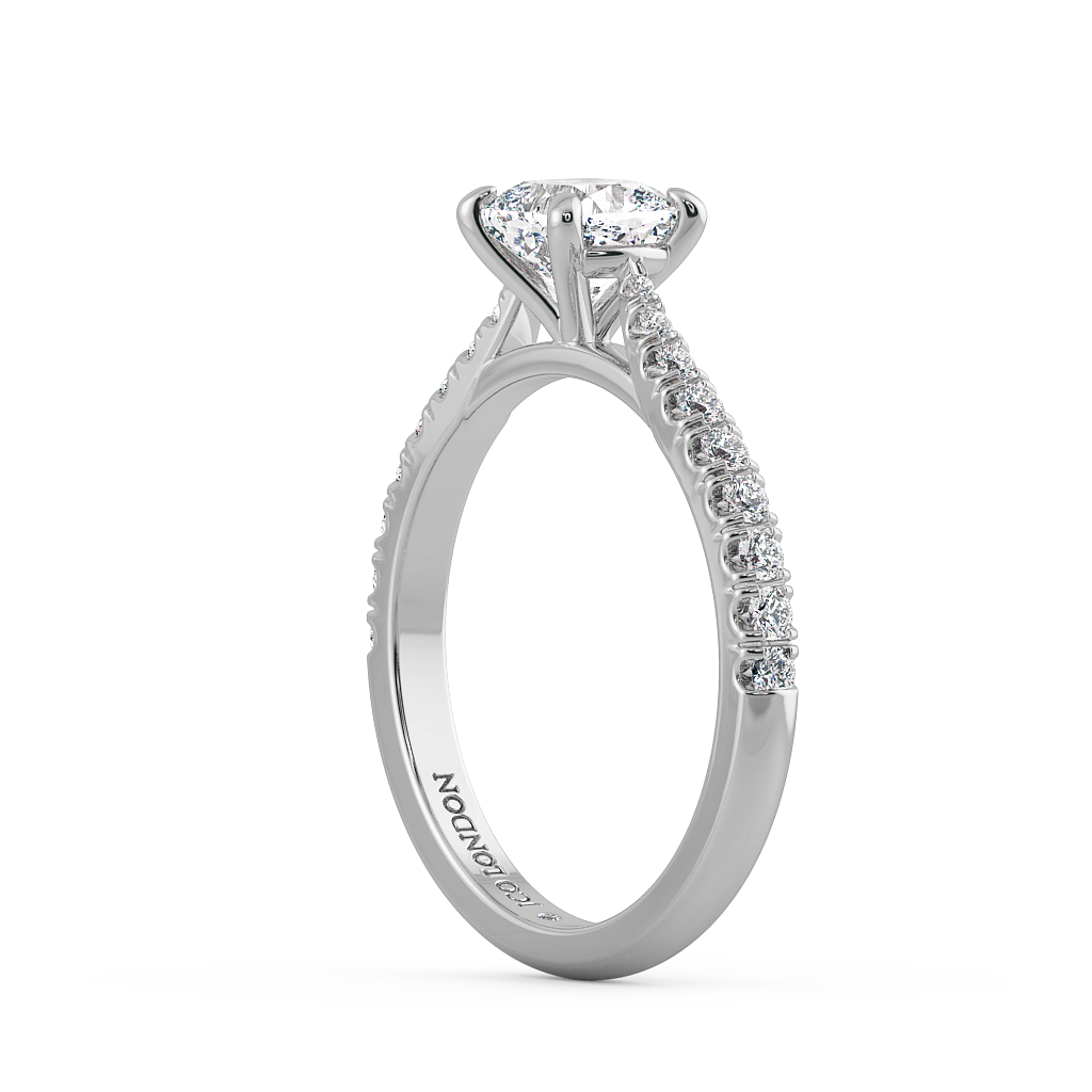 Cushion Shoulder Diamond  Engagement Rings