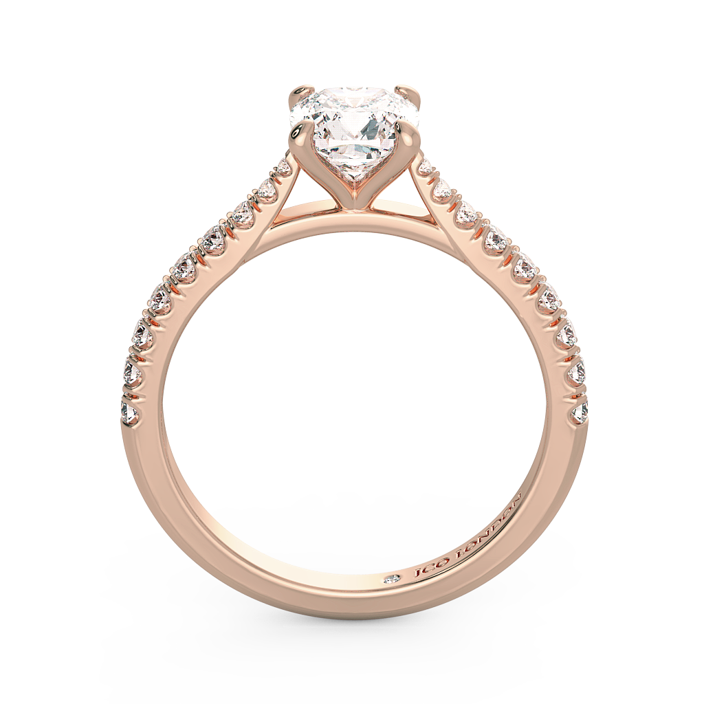 Cushion Shoulder Diamond  Engagement Rings