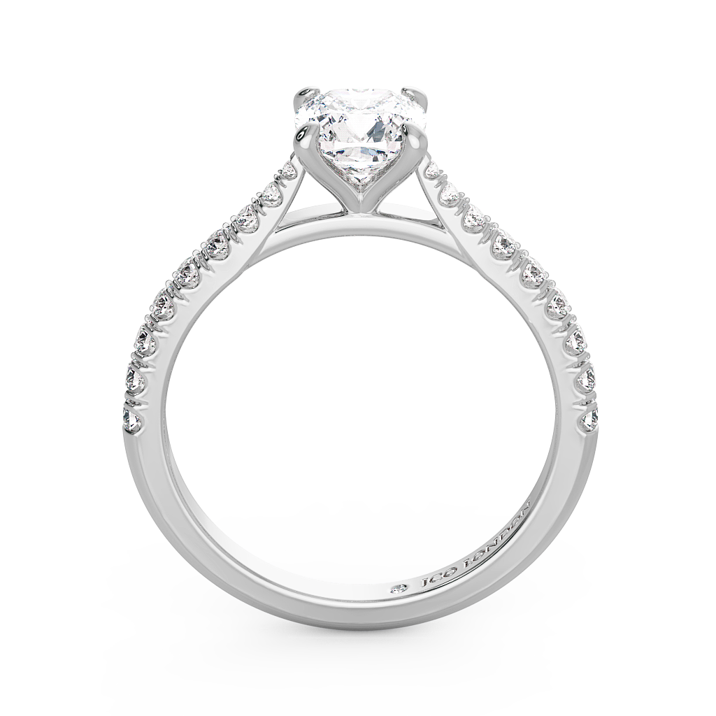 Cushion Shoulder Diamond  Engagement Rings