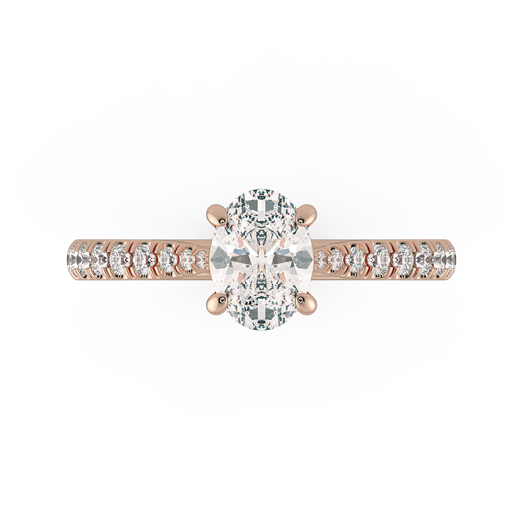 Oval Shoulder Diamond  Engagement Rings