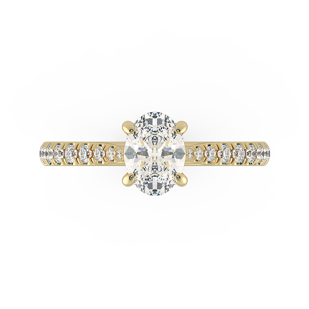 Oval Shoulder Diamond  Engagement Rings