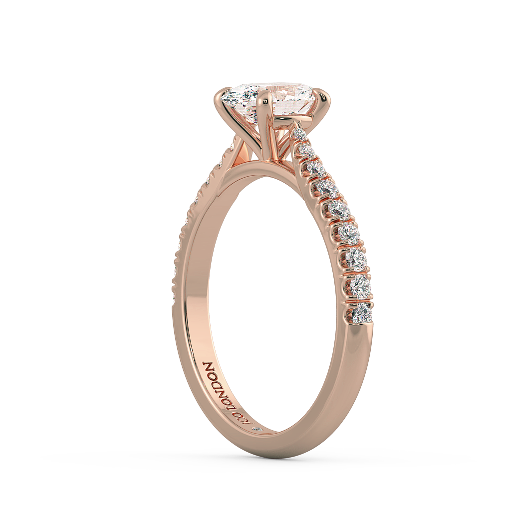Oval Shoulder Diamond  Engagement Rings