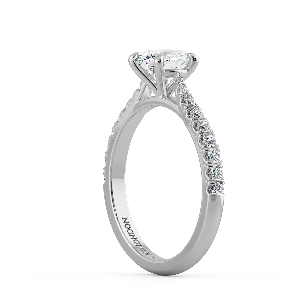 Oval Shoulder Diamond  Engagement Rings