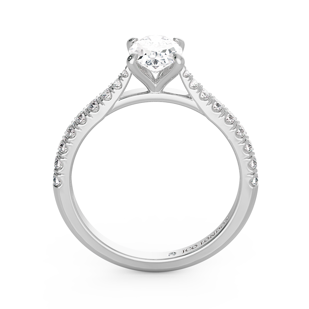Oval Shoulder Diamond  Engagement Rings
