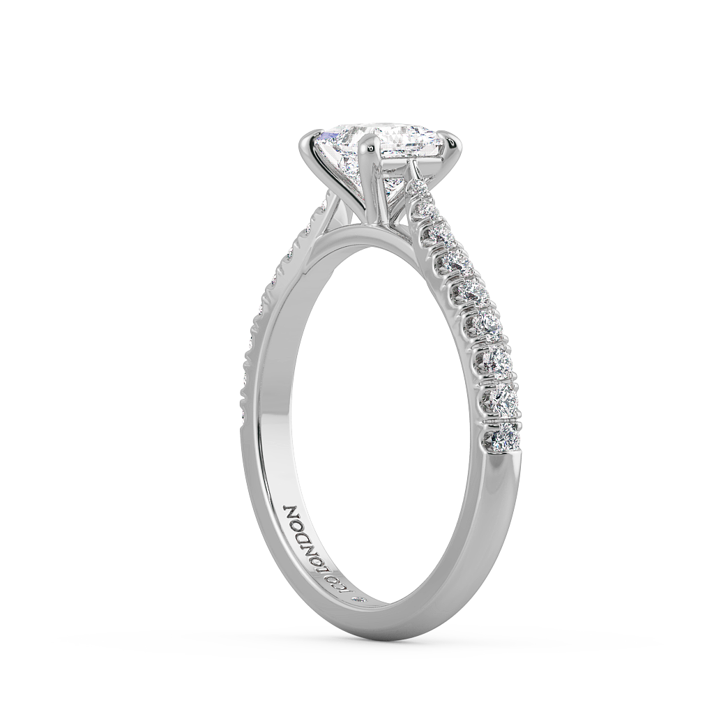 Princess Shoulder Diamond  Engagement Rings