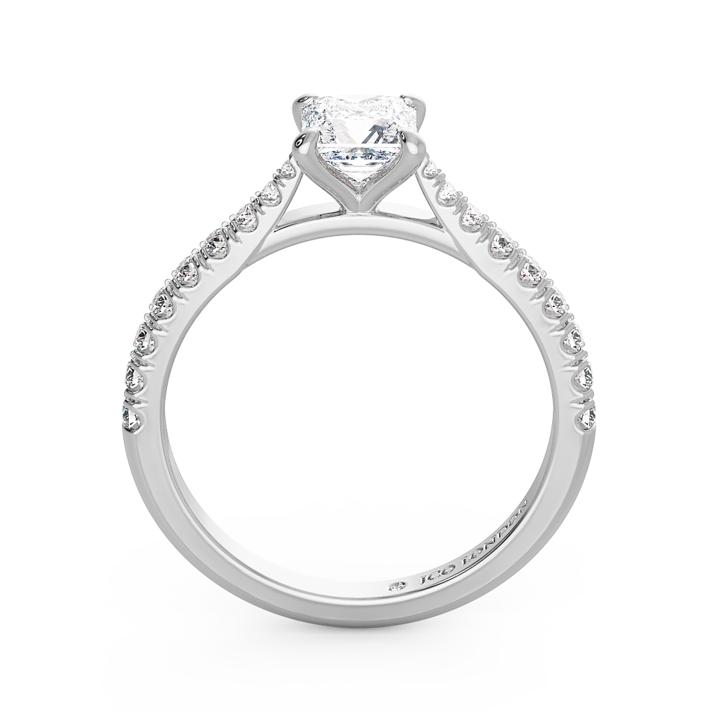 Princess Shoulder Diamond  Engagement Rings