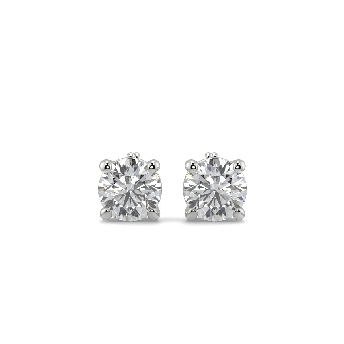 2 carat Lab Grown Solitaire Diamond Earrings In Platinum