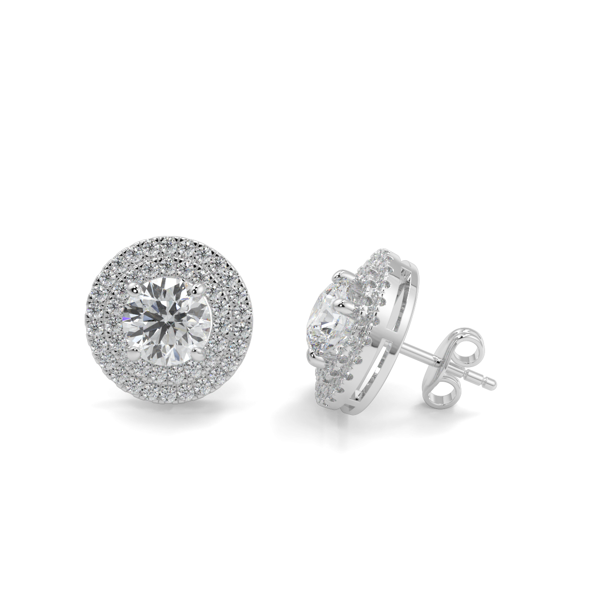 Halo Diamond Earrings