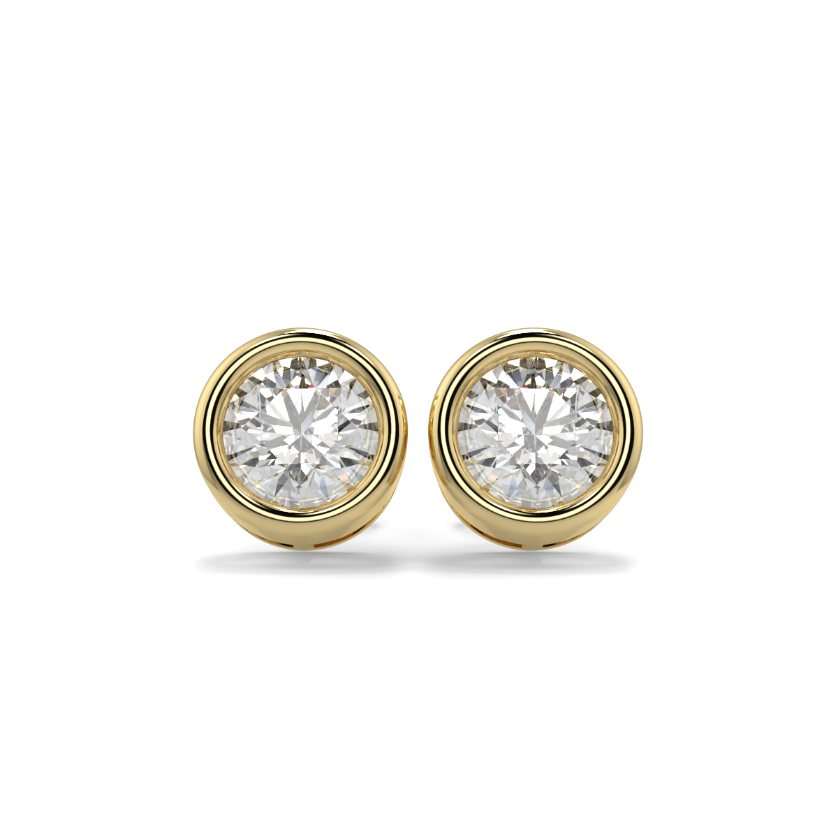 1.6 carat Lab Grown Gold Solitaire Diamond Earrings in 18K Yellow Gold