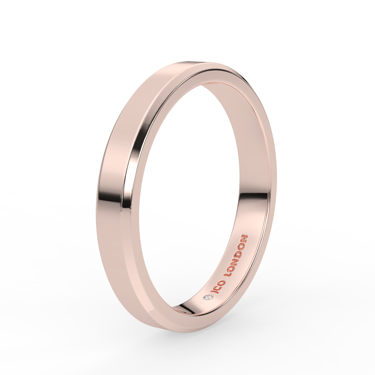 Flat Bevel Plain Wedding Band