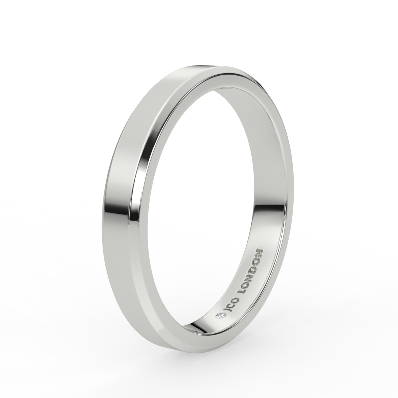 Flat Bevel Plain Wedding Band
