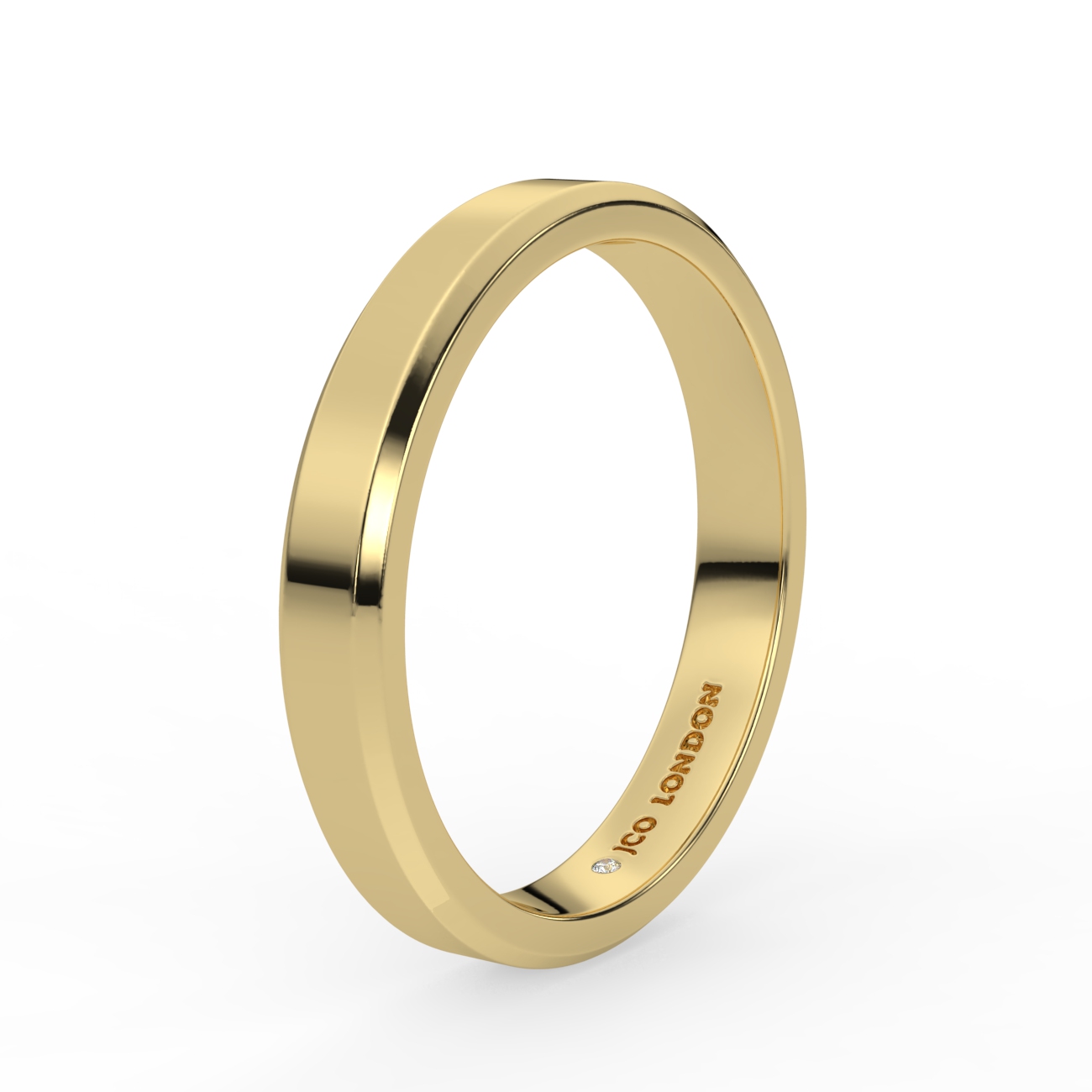 Flat Bevel Plain Wedding Band