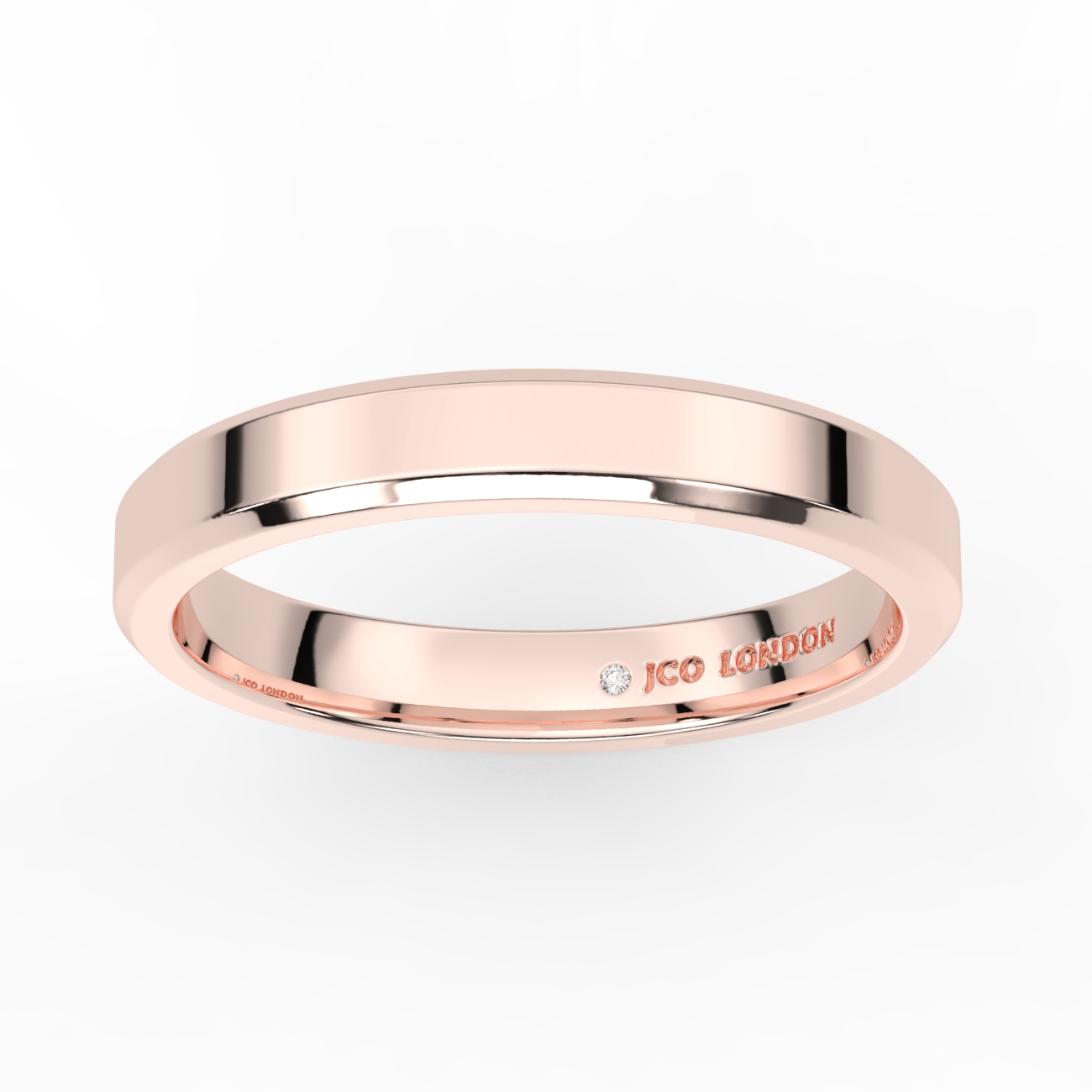 Flat Bevel Plain Wedding Band