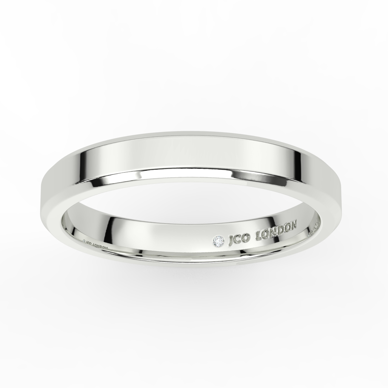 Flat Bevel Plain Wedding Band