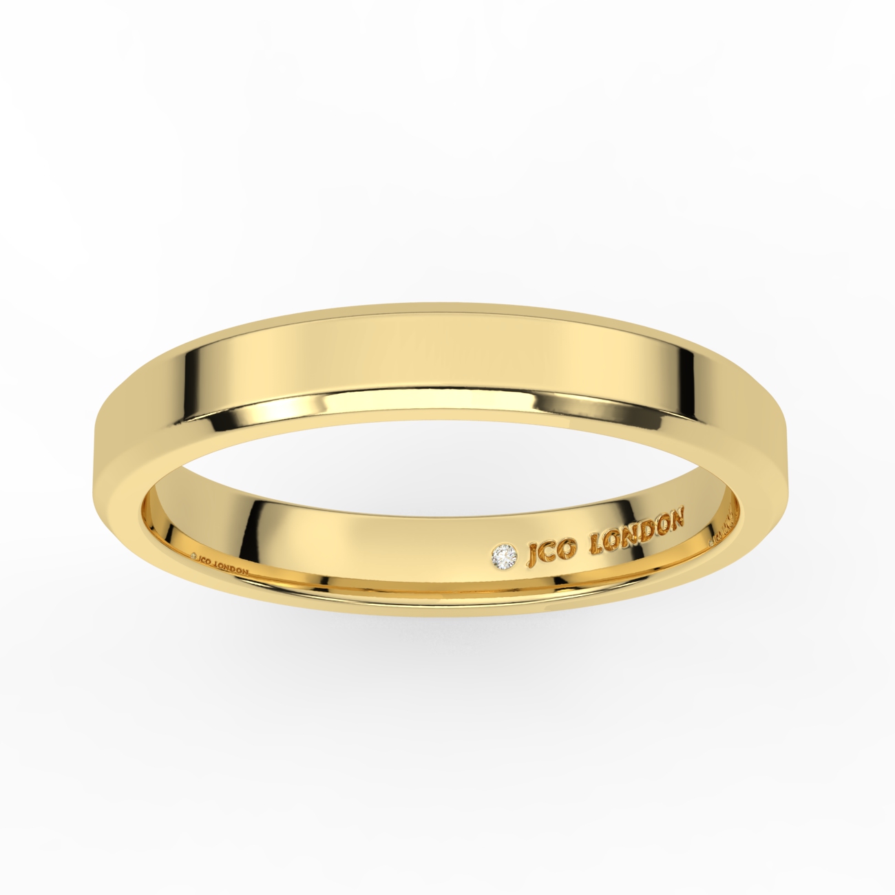 Flat Bevel Plain Wedding Band