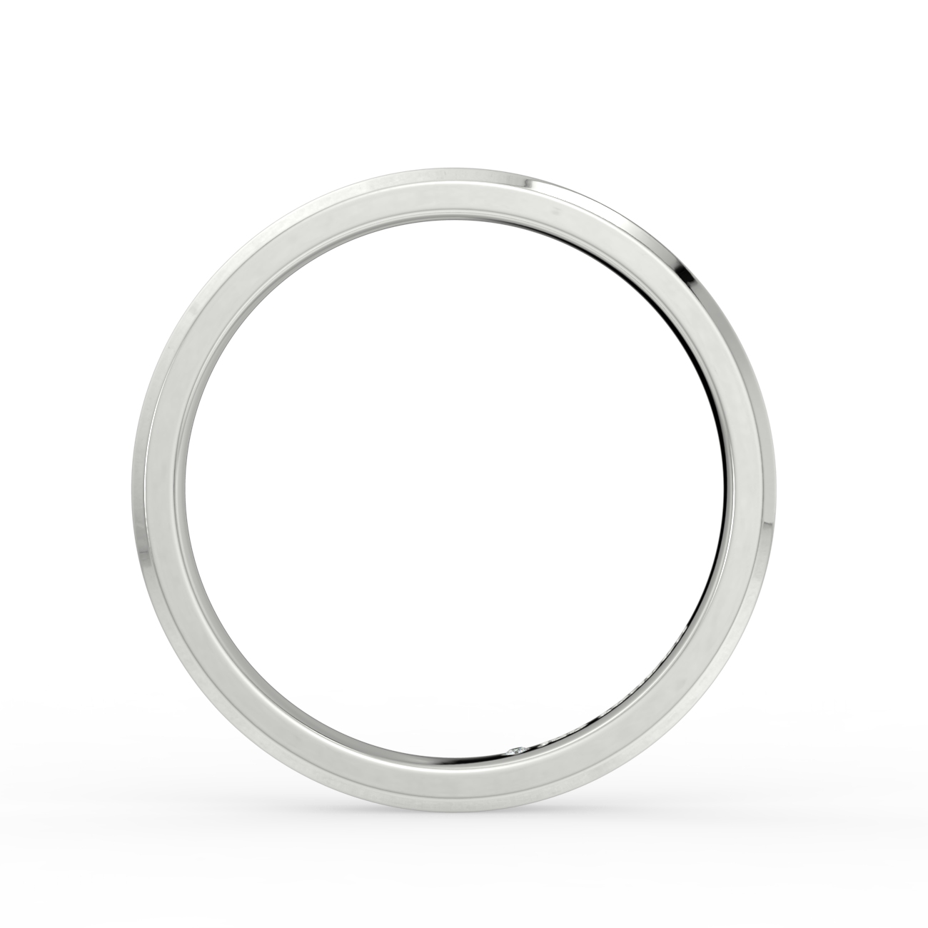 Flat Bevel Plain Wedding Band