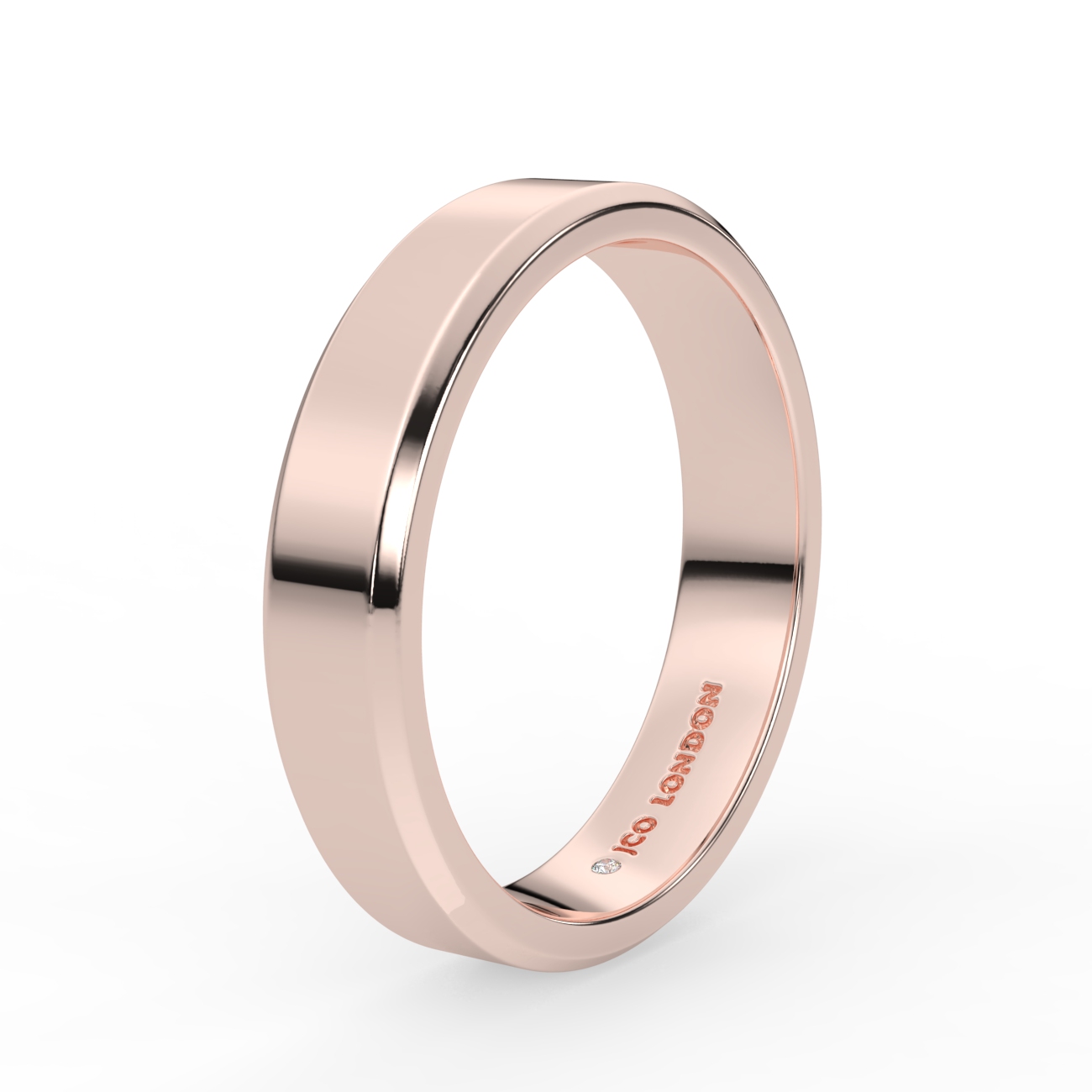 Flat Bevel Plain Wedding Band