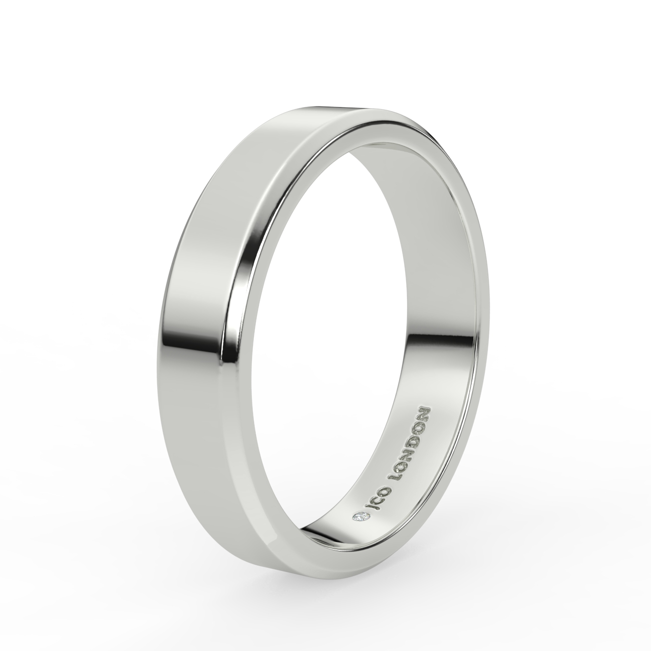 Flat Bevel Plain Wedding Band