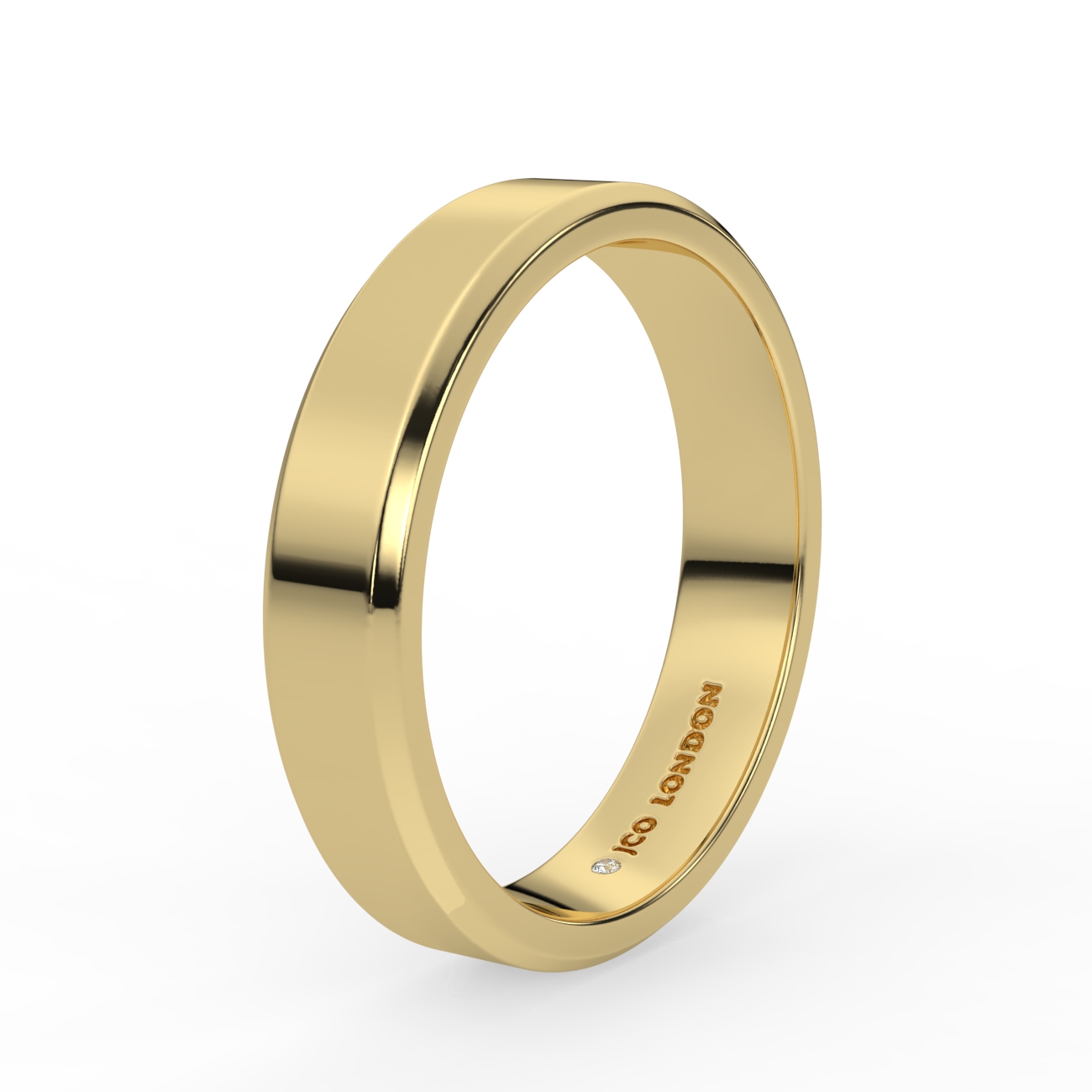 Flat Bevel Plain Wedding Band