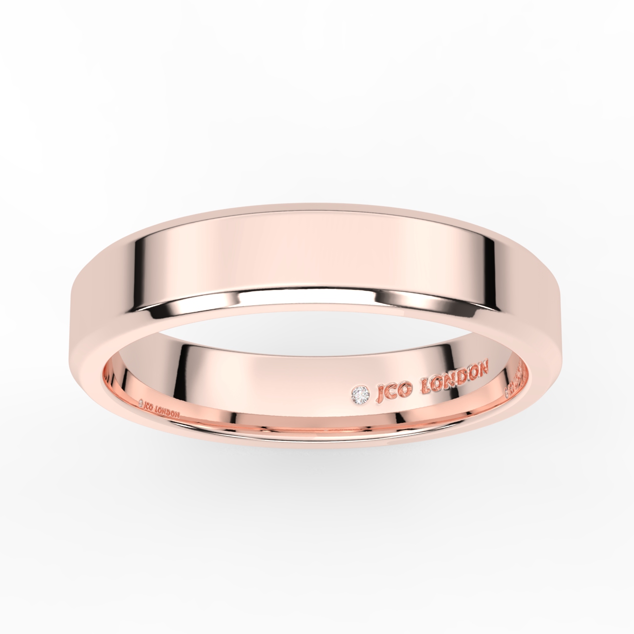 Flat Bevel Plain Wedding Band