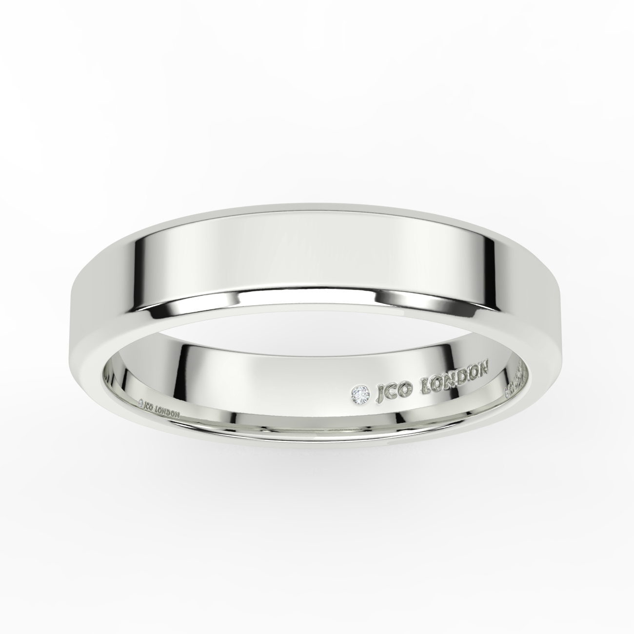 Flat Bevel Plain Wedding Band