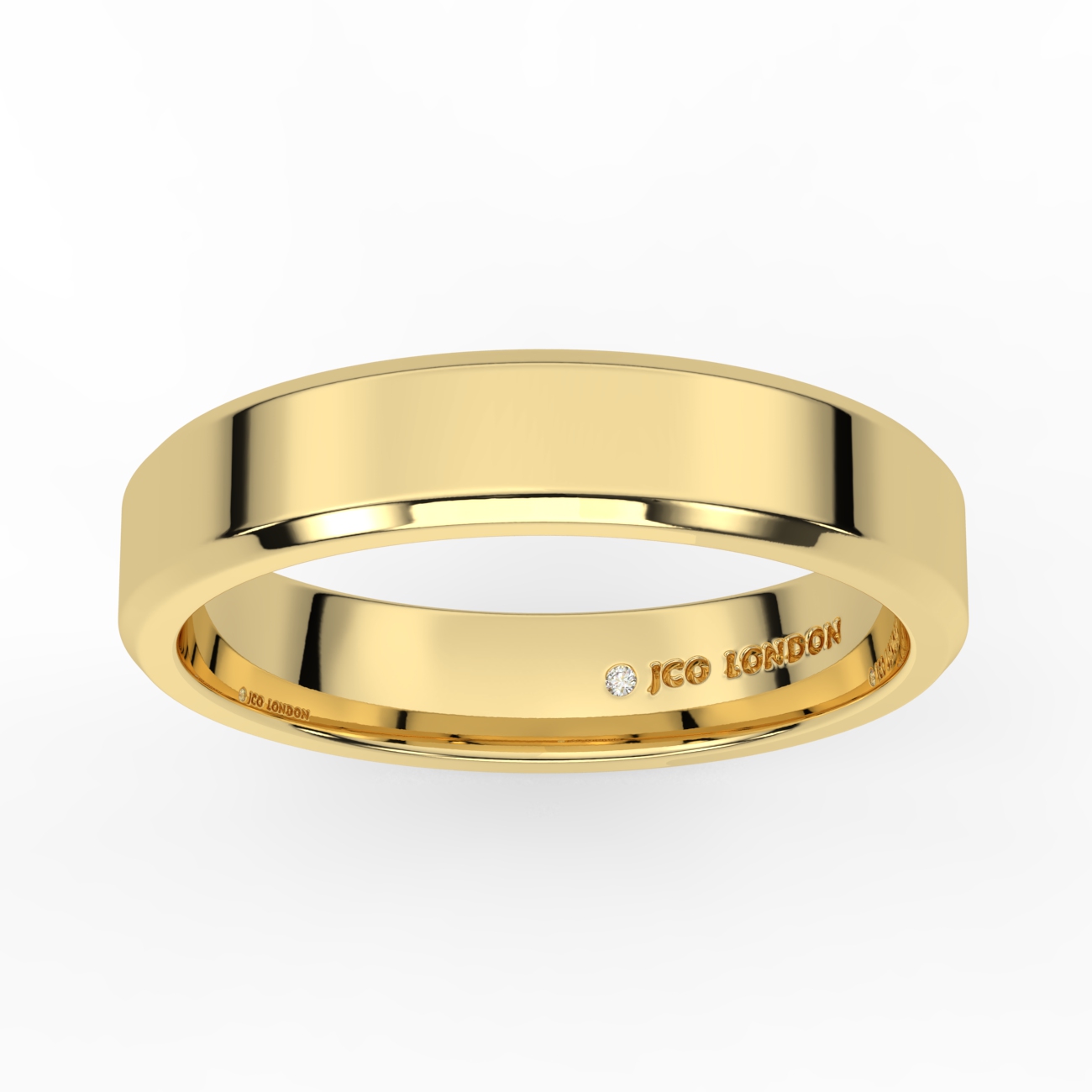 Flat Bevel Plain Wedding Band