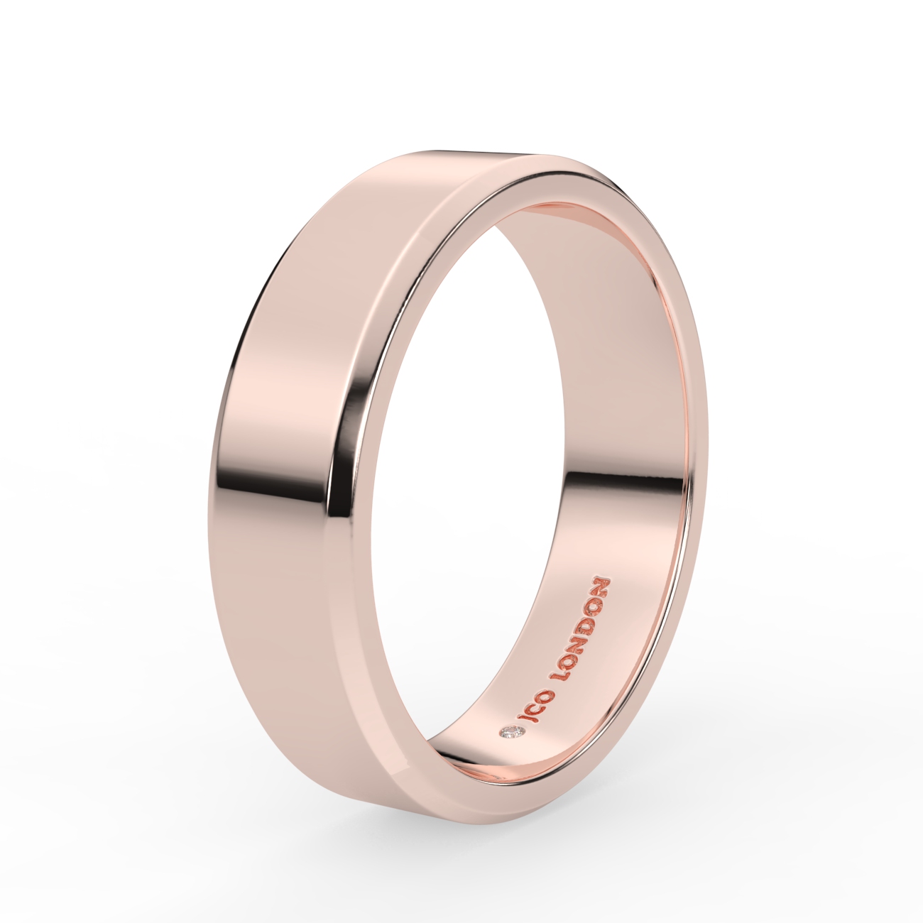 Flat Bevel Plain Wedding Band