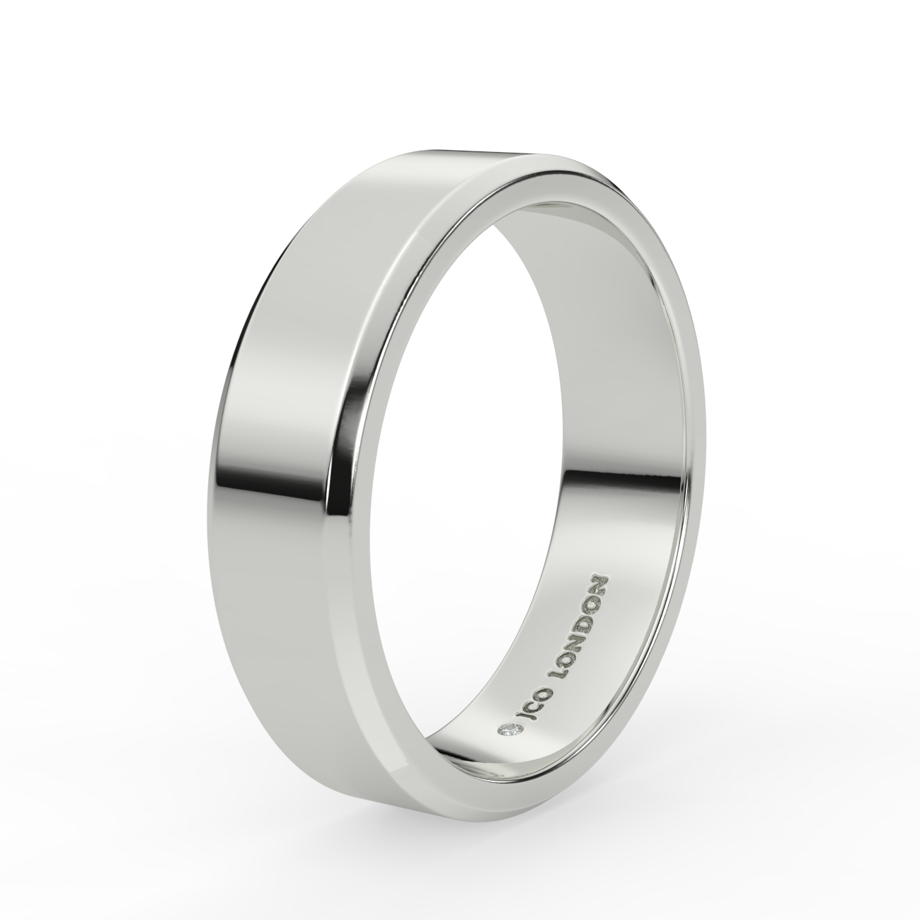 Flat Bevel Plain Wedding Band