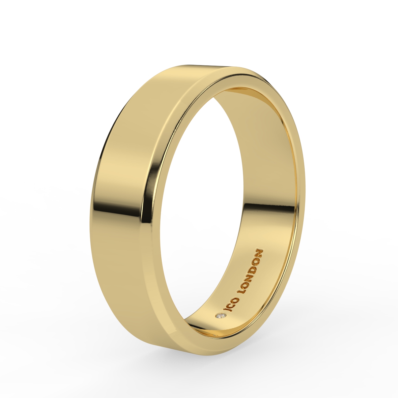 Flat Bevel Plain Wedding Band