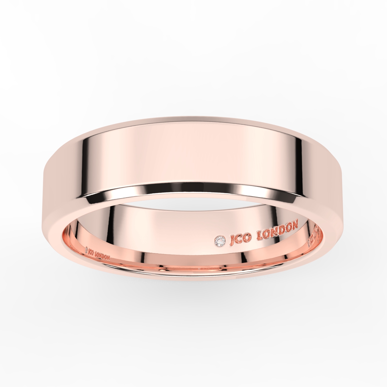 Flat Bevel Plain Wedding Band