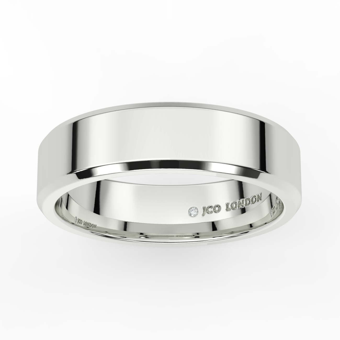 Flat Bevel Plain Wedding Band