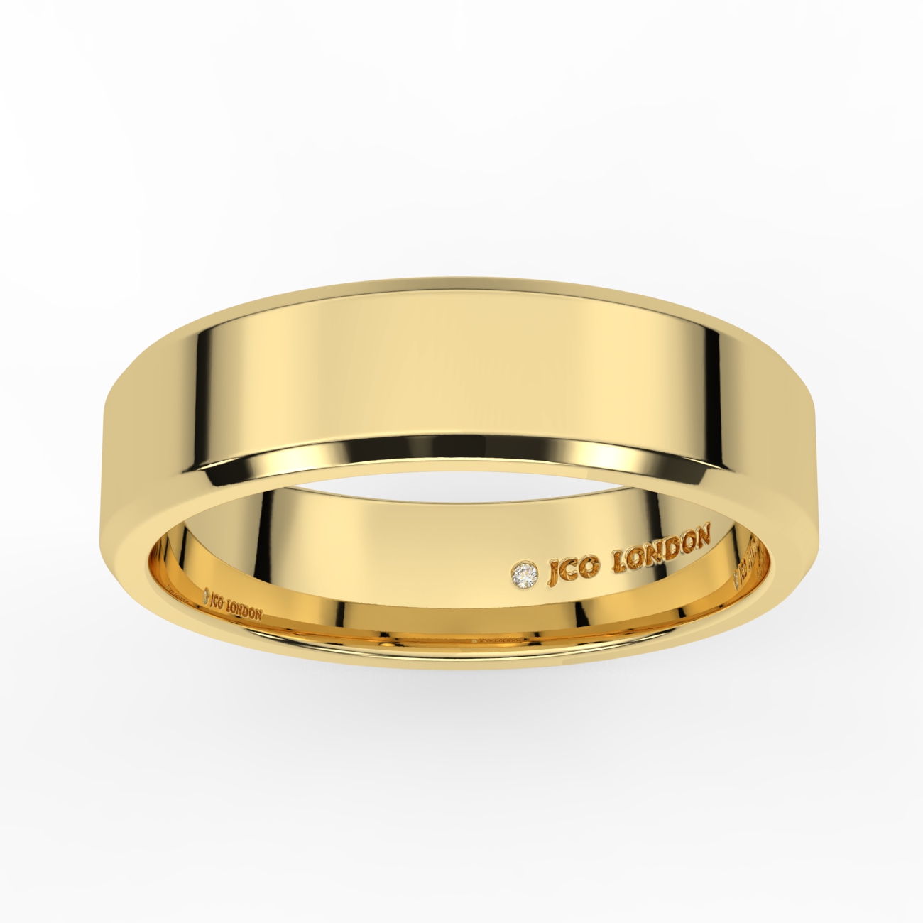 Flat Bevel Plain Wedding Band