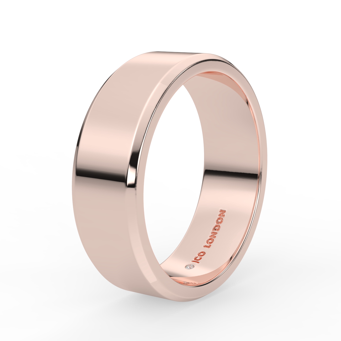 Flat Bevel Plain Wedding Band