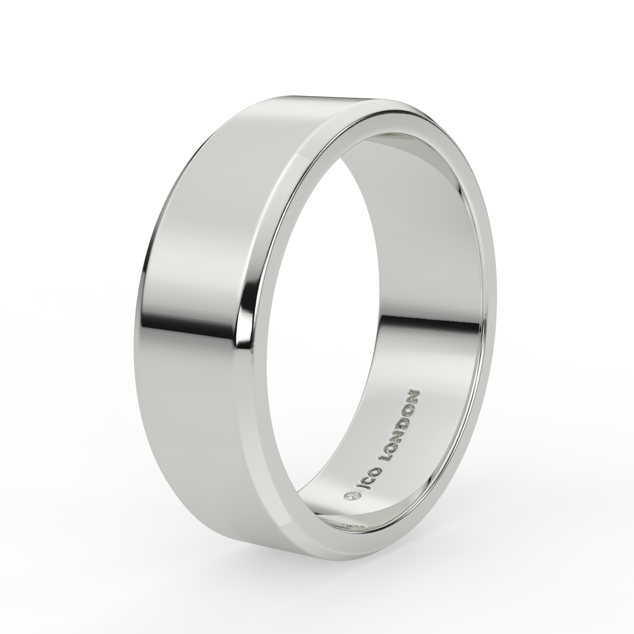 Flat Bevel Plain Wedding Band