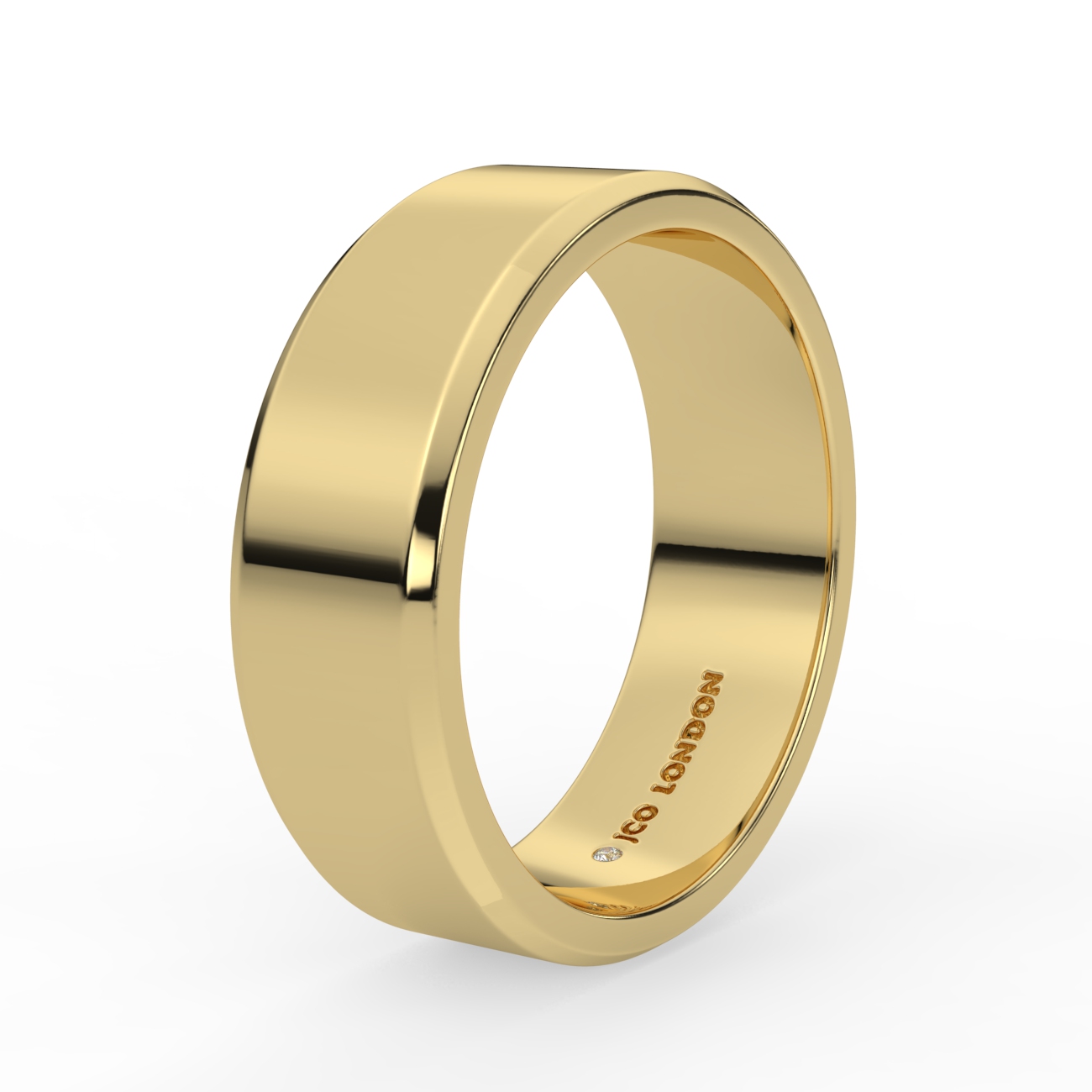 Flat Bevel Plain Wedding Band