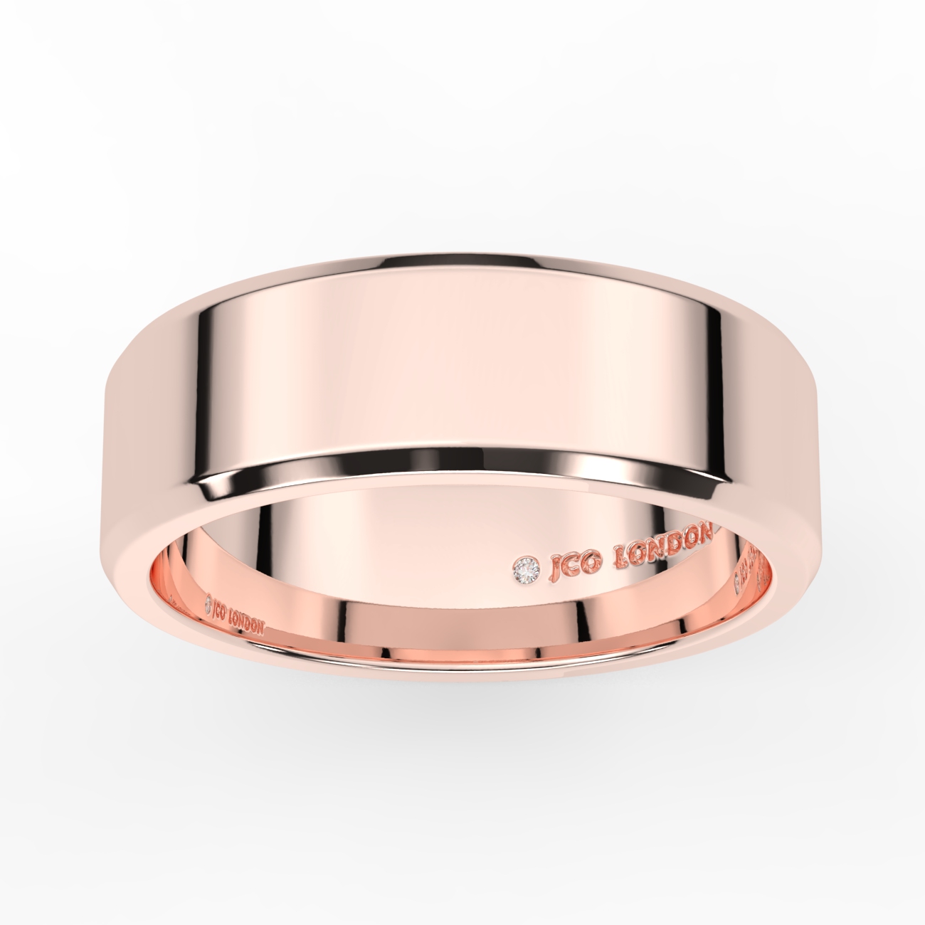 Flat Bevel Plain Wedding Band