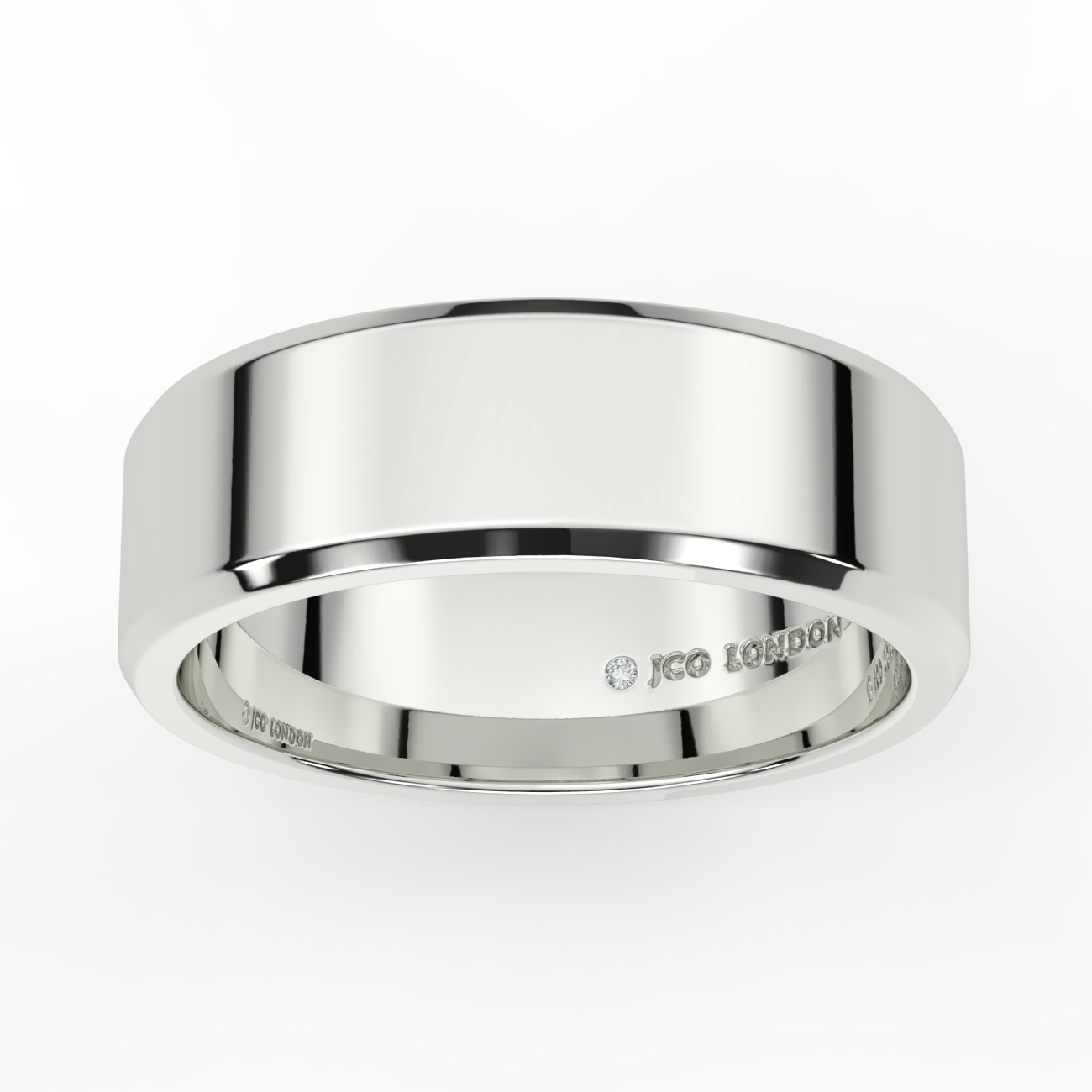 Flat Bevel Plain Wedding Band